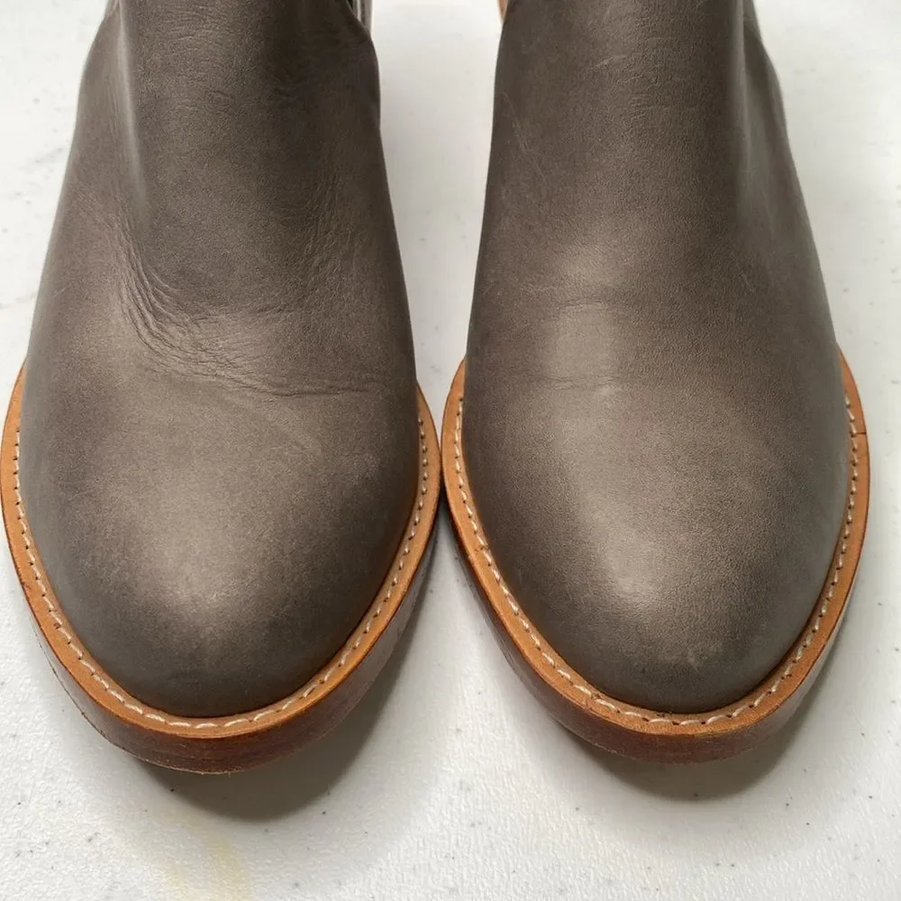 Fortress of Inca Madeline Leather Stacked Low Heel Bootie Shoe Slip-On Handmade